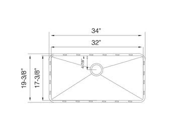 34 inch Stainless Steel Flush Mount Large Single Bowl Kitchen Sink - Bern TZ RS 816 - Sink Depot